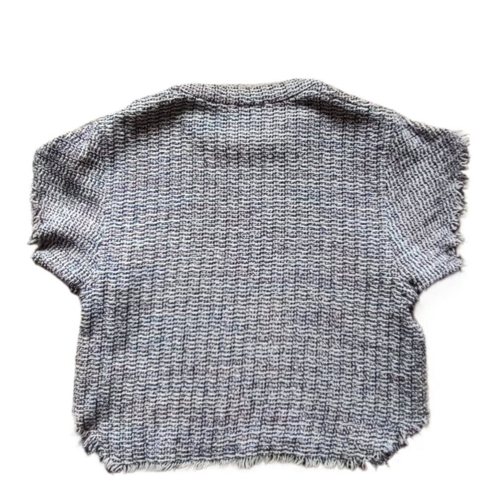 IRO tweed fringe short-sleeved boxy top size 34 2 XS - Picture 5 of 9
